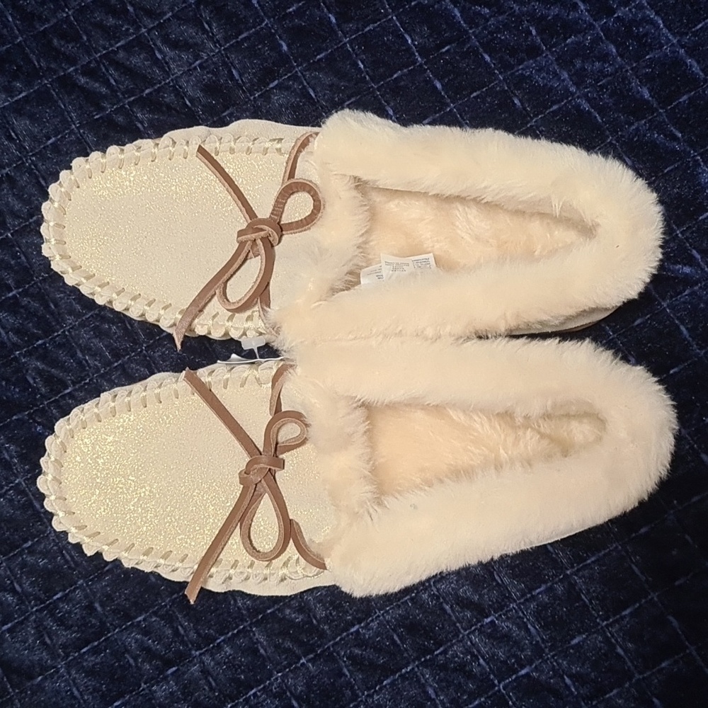 J Crew Suede shearling lined slippers